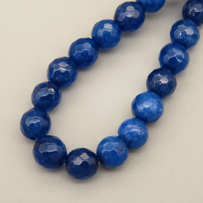 Natural Agate Beads Strands,Round,Faceted,Royal Blue,6mm,Hole:0.8mm,about 63 pcs/strand,约 22 g/strand,5 strands/package,14.96"(38cm),XBGB06354ablb-L020