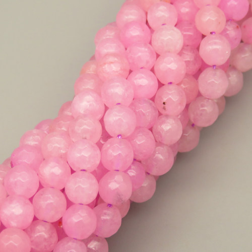 Natural Agate Beads Strands,Round,Faceted,Pink,6mm,Hole:0.8mm,about 63 pcs/strand,约 22 g/strand,5 strands/package,14.96"(38cm),XBGB06358ablb-L020
