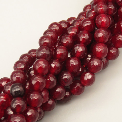 Natural Agate Beads Strands,Round,Faceted,Deep Burgundy,6mm,Hole:0.8mm,about 63 pcs/strand,约 22 g/strand,5 strands/package,14.96"(38cm),XBGB06364ablb-L020