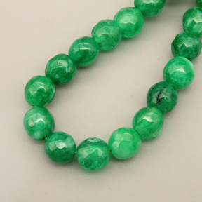 Natural Agate Beads Strands,Round,Faceted,Grass Green,6mm,Hole:0.8mm,about 63 pcs/strand,约 22 g/strand,5 strands/package,14.96"(38cm),XBGB06370ablb-L020