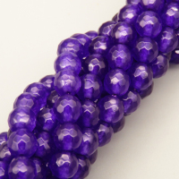Natural Agate Beads Strands,Round,Faceted,Purple,6mm,Hole:0.8mm,about 63 pcs/strand,约 22 g/strand,5 strands/package,14.96"(38cm),XBGB06372ablb-L020
