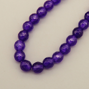 Natural Agate Beads Strands,Round,Faceted,Purple,6mm,Hole:0.8mm,about 63 pcs/strand,约 22 g/strand,5 strands/package,14.96"(38cm),XBGB06372ablb-L020