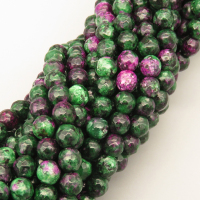 Natural Agate Beads Strands,Round,Faceted,Flower Green,6mm,Hole:0.8mm,about 63 pcs/strand,约 22 g/strand,5 strands/package,14.96"(38cm),XBGB06374ablb-L020