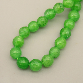 Natural Agate Beads Strands,Round,Faceted,Green,6mm,Hole:0.8mm,about 63 pcs/strand,约 22 g/strand,5 strands/package,14.96"(38cm),XBGB06376ablb-L020