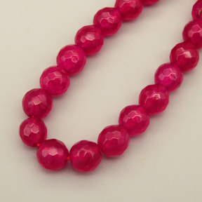 Natural Agate Beads Strands,Round,Faceted,Rose Red,6mm,Hole:0.8mm,about 63 pcs/strand,约 22 g/strand,5 strands/package,14.96"(38cm),XBGB06378ablb-L020