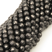 Natural Agate Beads Strands,Round,Faceted,Black,6mm,Hole:0.8mm,about 63 pcs/strand,约 22 g/strand,5 strands/package,14.96"(38cm),XBGB06380ablb-L020