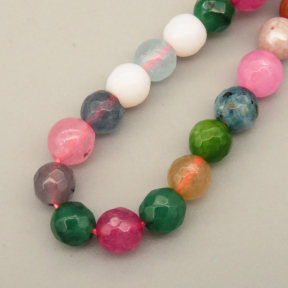 Natural Agate Beads Strands,Round,Faceted,Iridescent,6mm,Hole:0.8mm,about 63 pcs/strand,约 22 g/strand,5 strands/package,14.96"(38cm),XBGB06386ablb-L020