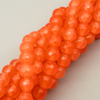 Natural Agate Beads Strands,Round,Faceted,Orange,6mm,Hole:0.8mm,about 63 pcs/strand,约 22 g/strand,5 strands/package,14.96"(38cm),XBGB06388ablb-L020