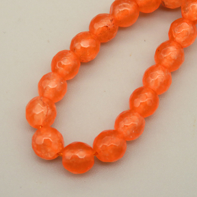 Natural Agate Beads Strands,Round,Faceted,Orange,6mm,Hole:0.8mm,about 63 pcs/strand,约 22 g/strand,5 strands/package,14.96"(38cm),XBGB06388ablb-L020