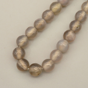 Natural Agate Beads Strands,Round,Faceted,gray,6mm,Hole:0.8mm,about 63 pcs/strand,约 22 g/strand,5 strands/package,14.96"(38cm),XBGB06398ablb-L020