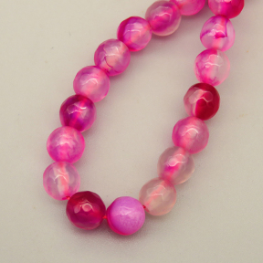 Natural Agate Beads Strands,Round,Faceted,Purple Pink,6mm,Hole:0.8mm,about 63 pcs/strand,约 22 g/strand,5 strands/package,14.96"(38cm),XBGB06410ablb-L020