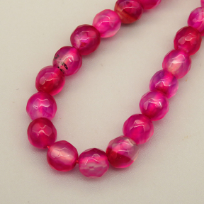 Natural Agate Beads Strands,Round,Faceted,Deep Purple Pink,6mm,Hole:0.8mm,about 63 pcs/strand,约 22 g/strand,5 strands/package,14.96"(38cm),XBGB06418ablb-L020