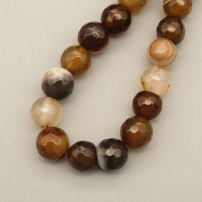 Natural Agate Beads Strands,Round,Faceted,Brown,6mm,Hole:0.8mm,about 63 pcs/strand,约 22 g/strand,5 strands/package,14.96"(38cm),XBGB06420ablb-L020