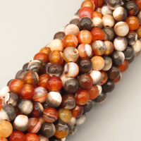 Natural Agate Beads Strands,Round,Faceted,Brown Grey,6mm,Hole:0.8mm,about 63 pcs/strand,约 22 g/strand,5 strands/package,14.96"(38cm),XBGB06424ablb-L020