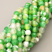 Natural Agate Beads Strands,Round,Faceted,Green Yellow,6mm,Hole:0.8mm,about 63 pcs/strand,约 22 g/strand,5 strands/package,14.96"(38cm),XBGB06430ablb-L020