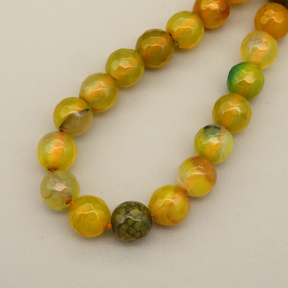 Natural Agate Beads Strands,Round,Faceted,Khaki,6mm,Hole:0.8mm,about 63 pcs/strand,约 22 g/strand,5 strands/package,14.96"(38cm),XBGB06432ablb-L020