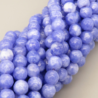Natural Agate Beads Strands,Round,Faceted,Purple Blue,8mm,Hole:1mm,about 47 pcs/strand,about 36 g/strand,5 strands/package,14.96"(38cm),XBGB06472vbnb-L020