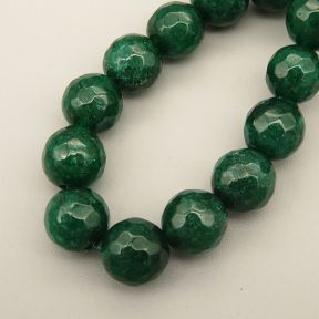 Natural Agate Beads Strands,Round,Faceted,Dark Dark Green,8mm,Hole:1mm,about 47 pcs/strand,about 36 g/strand,5 strands/package,14.96"(38cm),XBGB06476vbnb-L020