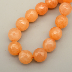 Natural Agate Beads Strands,Round,Faceted,Orange,8mm,Hole:1mm,about 47 pcs/strand,about 36 g/strand,5 strands/package,14.96"(38cm),XBGB06478vbnb-L020