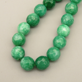 Natural Agate Beads Strands,Round,Faceted,Light Dark Green,8mm,Hole:1mm,about 47 pcs/strand,about 36 g/strand,5 strands/package,14.96"(38cm),XBGB06482vbnb-L020