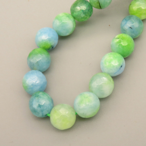 Natural Agate Beads Strands,Round,Faceted,Green,8mm,Hole:1mm,about 47 pcs/strand,about 36 g/strand,5 strands/package,14.96"(38cm),XBGB06488vbnb-L020