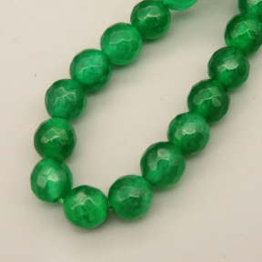 Natural Agate Beads Strands,Round,Faceted,Transparent Dark Green,8mm,Hole:1mm,about 47 pcs/strand,about 36 g/strand,5 strands/package,14.96"(38cm),XBGB06494vbnb-L020
