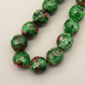 Natural Agate Beads Strands,Round,Faceted,Flower Green,8mm,Hole:1mm,about 47 pcs/strand,about 36 g/strand,5 strands/package,14.96"(38cm),XBGB06496vbnb-L020