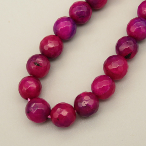 Natural Agate Beads Strands,Round,Faceted,Fuchsia,8mm,Hole:1mm,about 47 pcs/strand,about 36 g/strand,5 strands/package,14.96"(38cm),XBGB06498vbnb-L020