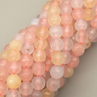 Natural Agate Beads Strands,Round,Faceted,Pastel,8mm,Hole:1mm,about 47 pcs/strand,about 36 g/strand,5 strands/package,14.96"(38cm),XBGB06506vbnb-L020