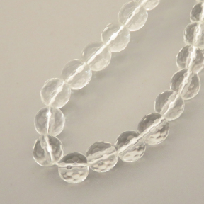 Natural White Crystal Beads Strands,Round,Faceted,Transparent White,8mm,Hole:1mm,about 47 pcs/strand,about 36 g/strand,5 strands/package,14.96"(38cm),XBGB06510vbnb-L020