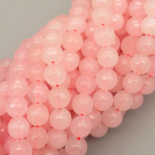 Natural Agate Beads Strands,Round,Faceted,Pink,8mm,Hole:1mm,about 47 pcs/strand,about 36 g/strand,5 strands/package,14.96"(38cm),XBGB06514vbnb-L020