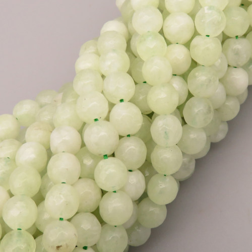 Natural Agate Beads Strands,Round,Faceted,Light Green,8mm,Hole:1mm,about 47 pcs/strand,about 36 g/strand,5 strands/package,14.96"(38cm),XBGB06524vbnb-L020