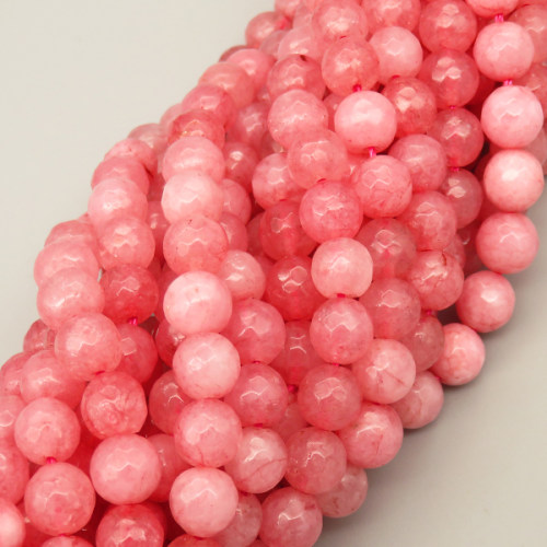 Natural Agate Beads Strands,Round,Faceted,Pink,8mm,Hole:1mm,about 47 pcs/strand,about 36 g/strand,5 strands/package,14.96"(38cm),XBGB06532vbnb-L020