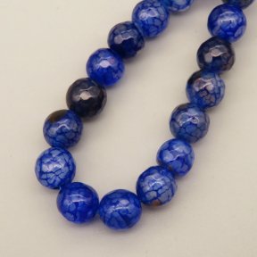 Natural Agate Beads Strands,Round,Faceted,Royal Blue,8mm,Hole:1mm,about 47 pcs/strand,about 36 g/strand,5 strands/package,14.96"(38cm),XBGB06540vbnb-L020
