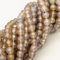 Natural Agate Beads Strands,Round,Faceted,gray,8mm,Hole:1mm,about 47 pcs/strand,about 36 g/strand,5 strands/package,14.96"(38cm),XBGB06590vbnb-L020