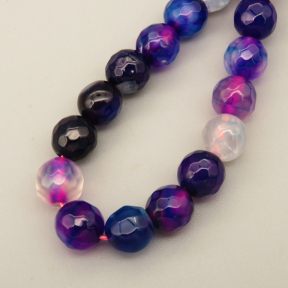 Natural Agate Beads Strands,Round,Faceted,Purple Royal Blue,8mm,Hole:1mm,about 47 pcs/strand,about 36 g/strand,5 strands/package,14.96"(38cm),XBGB06594vbnb-L020