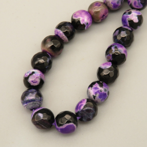 Natural Agate Beads Strands,Round,Faceted,Purple Black,8mm,Hole:1mm,about 47 pcs/strand,about 36 g/strand,5 strands/package,14.96"(38cm),XBGB06598vbnb-L020