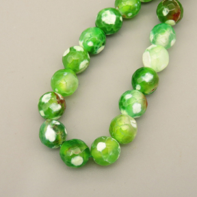 Natural Agate Beads Strands,Round,Faceted,Green and White,8mm,Hole:1mm,about 47 pcs/strand,about 36 g/strand,5 strands/package,14.96"(38cm),XBGB06600vbnb-L020