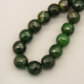 Natural Agate Beads Strands,Round,Faceted,Dark Green,10mm,Hole:1mm,about 38 pcs/strand,about 55 g/strand,5 strands/package,14.96"(38cm),XBGB06634bbov-L020