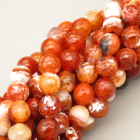 Natural Agate Beads Strands,Round,Faceted,Brown,10mm,Hole:1mm,about 38 pcs/strand,about 55 g/strand,5 strands/package,14.96"(38cm),XBGB06656bbov-L020