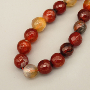 Natural Agate Beads Strands,Round,Faceted,Brown,10mm,Hole:1mm,about 38 pcs/strand,about 55 g/strand,5 strands/package,14.96"(38cm),XBGB06662bbov-L020