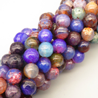 Natural Agate Beads Strands,Round,Faceted,Purple Brown,10mm,Hole:1mm,about 38 pcs/strand,about 55 g/strand,5 strands/package,14.96"(38cm),XBGB06672bbov-L020