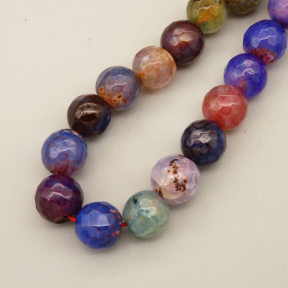 Natural Agate Beads Strands,Round,Faceted,Purple Brown,10mm,Hole:1mm,about 38 pcs/strand,about 55 g/strand,5 strands/package,14.96"(38cm),XBGB06672bbov-L020