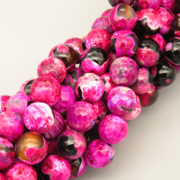 Natural Fire Agate Beads Strands,Round,Faceted,Black Purple,10mm,Hole:1mm,about 38 pcs/strand,about 55 g/strand,5 strands/package,14.96"(38cm),XBGB06678bbov-L020