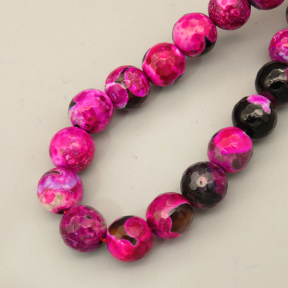 Natural Fire Agate Beads Strands,Round,Faceted,Black Purple,10mm,Hole:1mm,about 38 pcs/strand,about 55 g/strand,5 strands/package,14.96"(38cm),XBGB06678bbov-L020