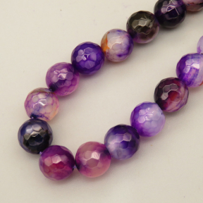 Natural Agate Beads Strands,Round,Faceted,Purple,10mm,Hole:1mm,about 38 pcs/strand,about 55 g/strand,5 strands/package,14.96"(38cm),XBGB06692bbov-L020
