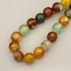 Natural Agate Beads Strands,Round,Faceted,Brownish Green,10mm,Hole:1mm,about 38 pcs/strand,about 55 g/strand,5 strands/package,14.96"(38cm),XBGB06710bbov-L020