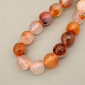 Natural Agate Beads Strands,Round,Faceted,Milky Brown,10mm,Hole:1mm,about 38 pcs/strand,about 55 g/strand,5 strands/package,14.96"(38cm),XBGB06716bbov-L020
