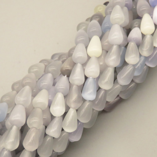 Cat Eye Beads Strands,Water Droplets, Pear Shape,Light Purple,6x9mm,Hole:1mm,about 42 pcs/strand,about 55 g/strand,5 strands/package,14.96"(38cm),XBGB06724bhia-L020