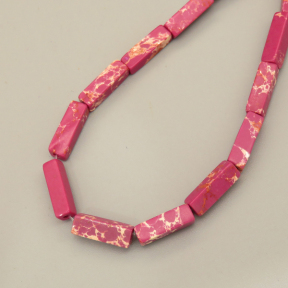 Natural Imperial Jasper Beads Strands,Long Block,Fuchsia,4x13mm,Hole:1.2mm,about 30 pcs/strand,about 80 g/strand,5 strands/package,14.96"(38cm),XBGB06734bhva-L020